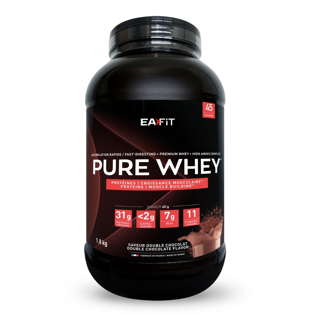 EAFIT Pure whey chocolat 1.8 Kg - face