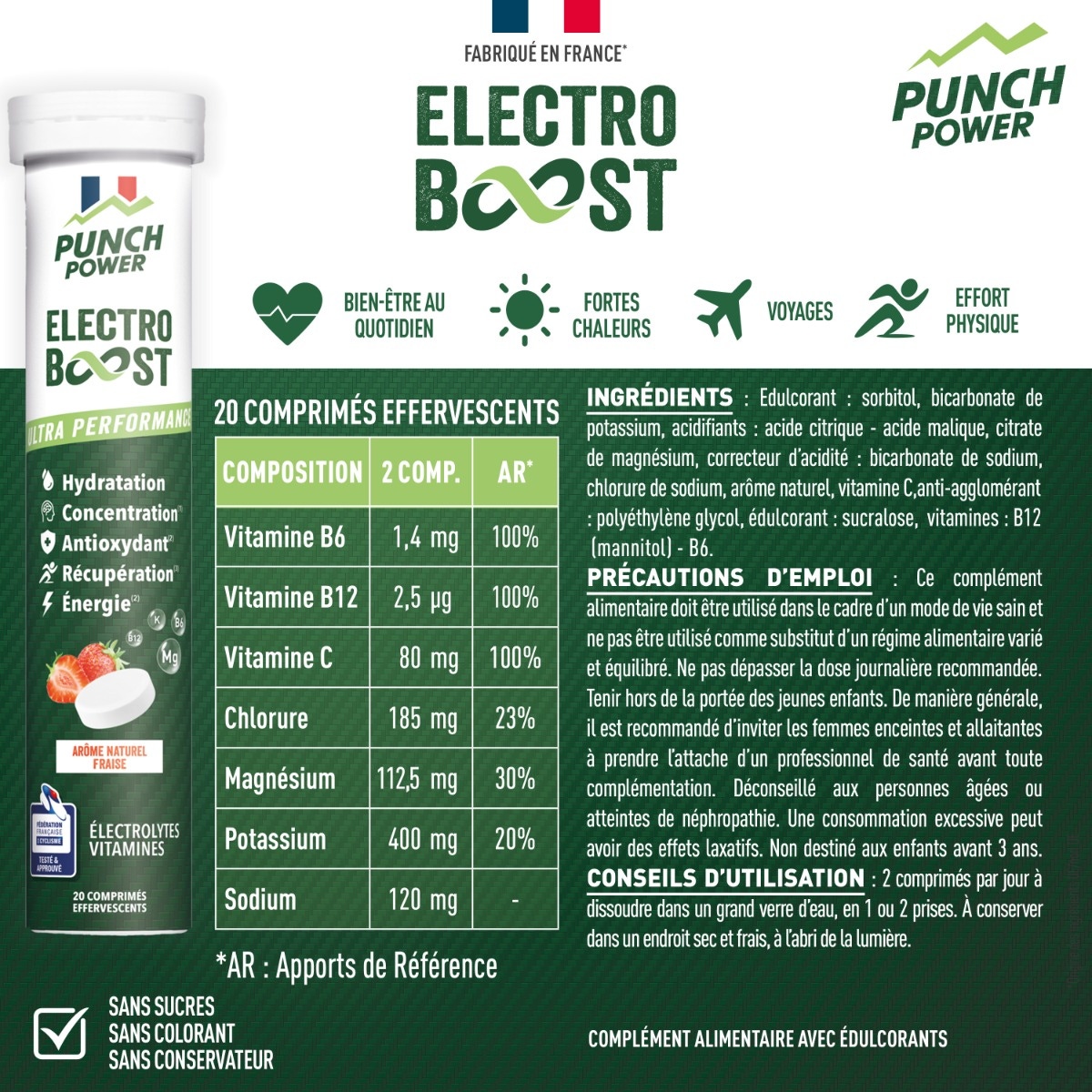 ElectroBoost Fraise composition