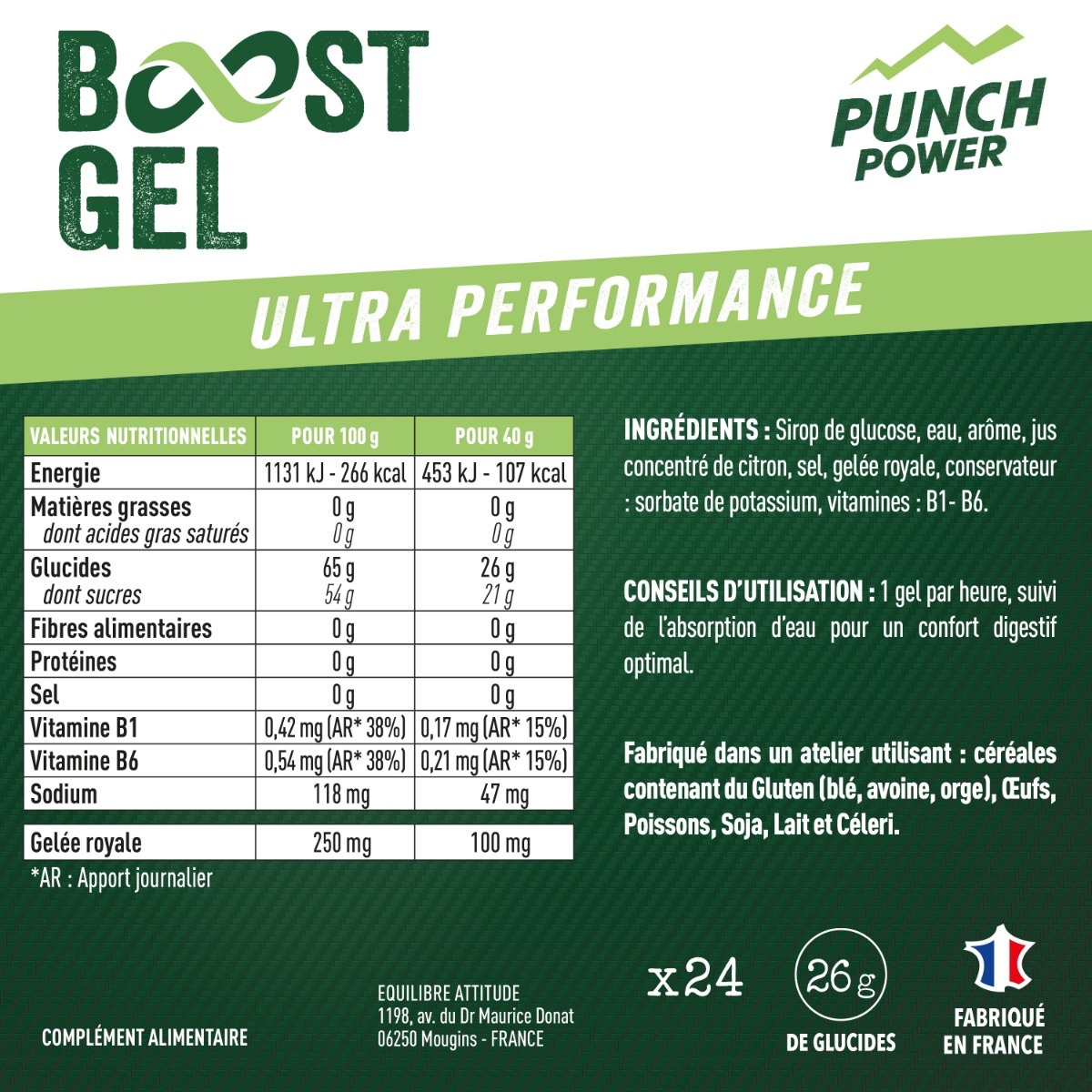 Punch Power BOOST GEL – Effort Intense – Goût Citron