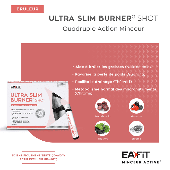 EAFIT Ultra Slim Burner x 14 shots :  brûlez vos graisses partout, tout le temps - bénéfices