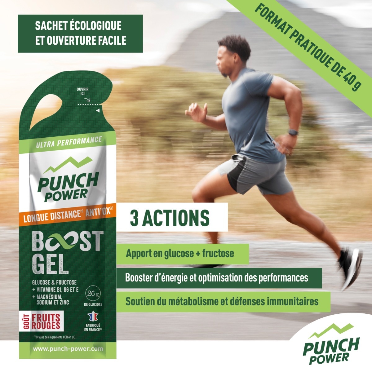 Punch Power BOOST GEL – Longue Distance Antiox – Goût Fruits Rouges