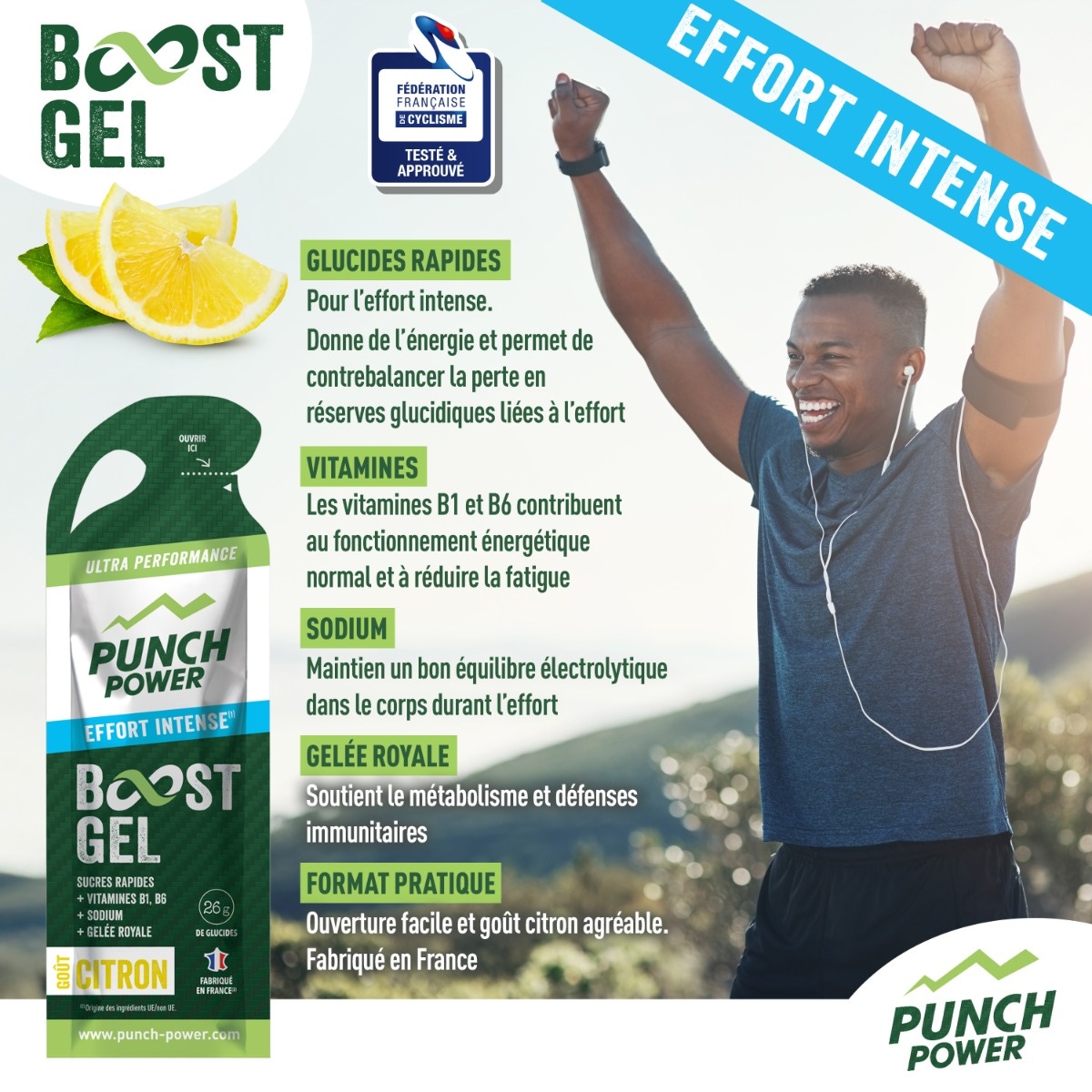 Punch Power BOOST GEL – Effort Intense – Goût Citron