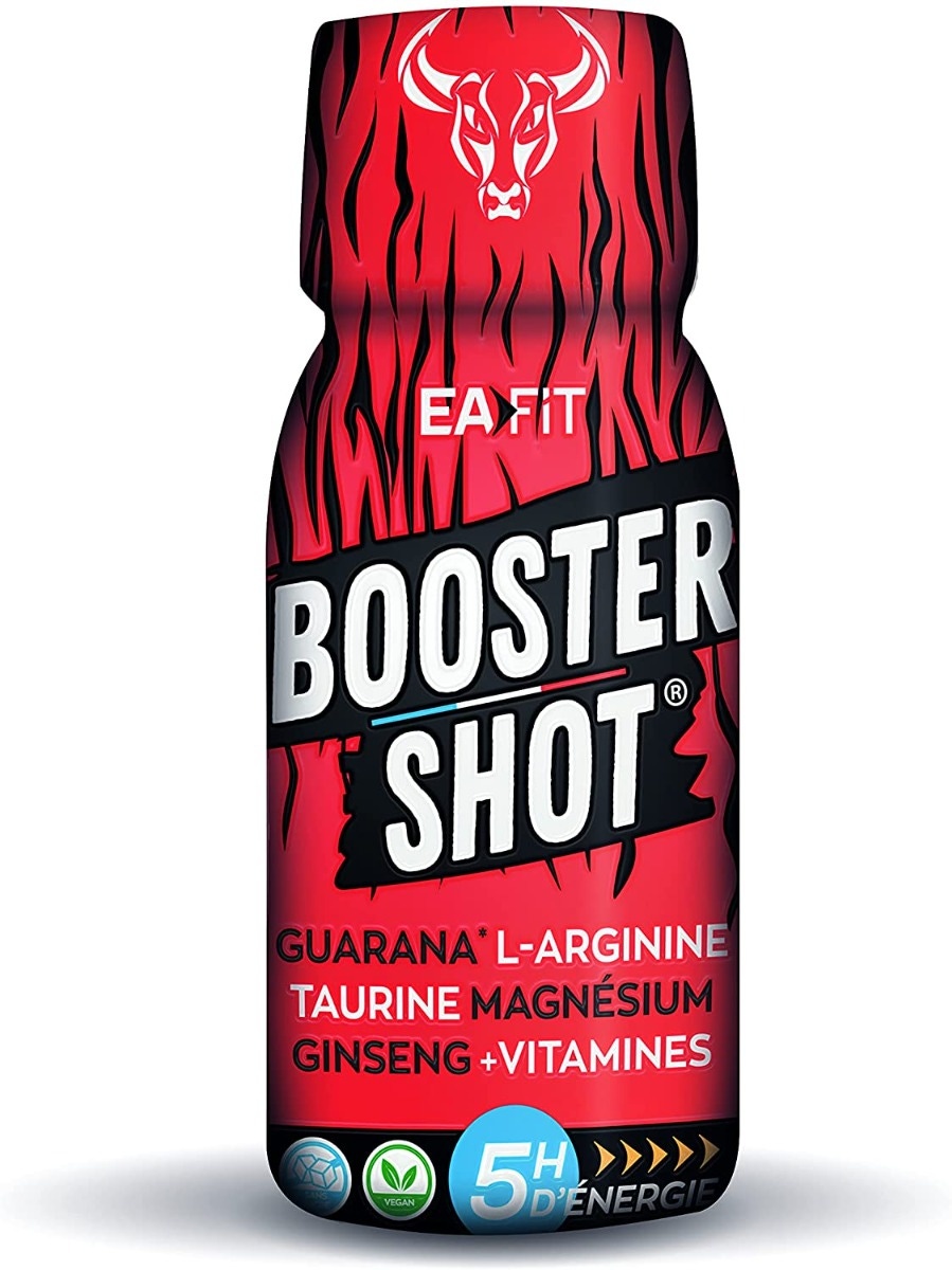 EAFIT Booster Shot - 5h d'énergie naturelle - Guarana - L-Arginine - Taurine - Magnésium - Ginseng - Vitamines - Boite de 20
