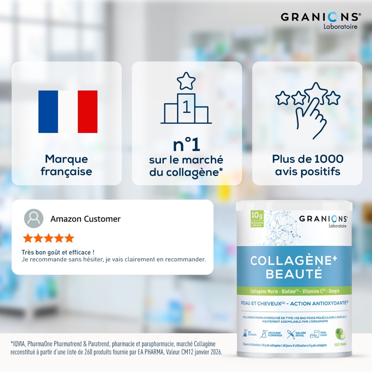 Granions - Collagène+ beauté goût pomme