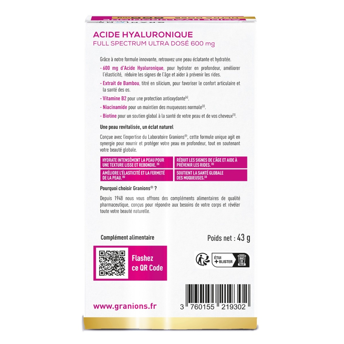 Acide Hyaluronique 600 mg