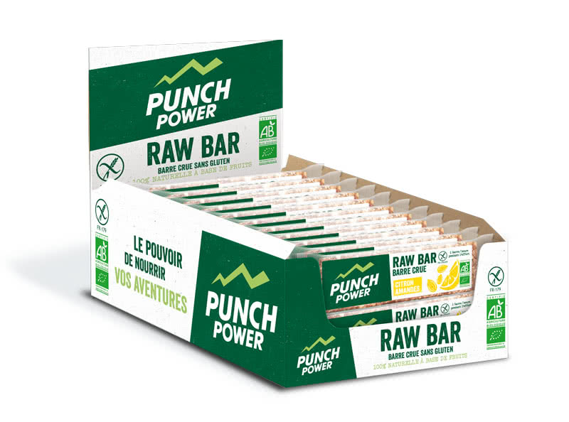 Punch Power - Raw bar - Barre crues à base d'ingrédients naturels et non transformés - seulement 3 ingrédients - saveur citron amandes