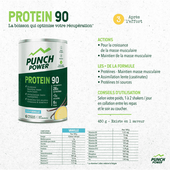 Punch Power Protein 90 - 450 g - Vanilla