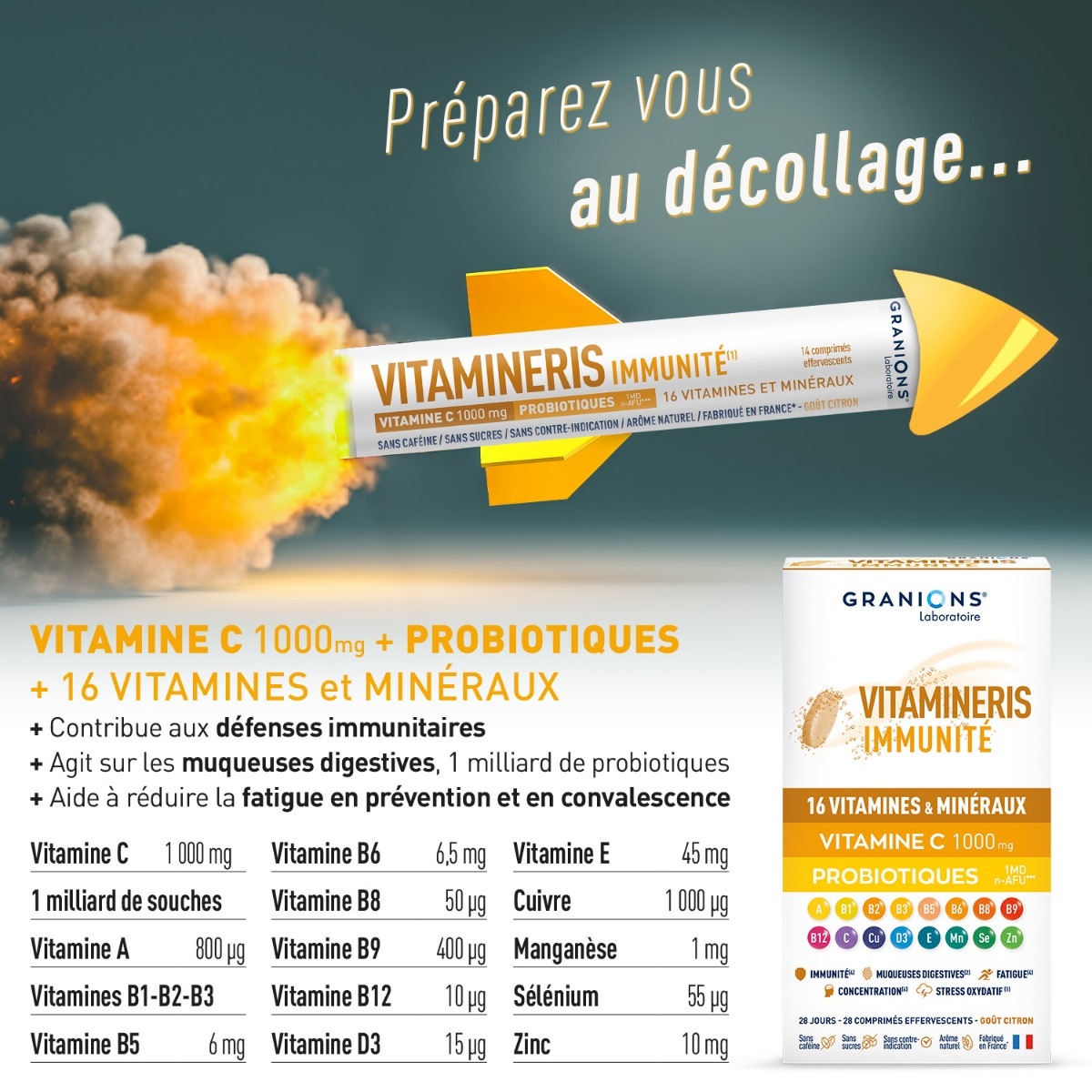 Vitamineris Immunite 1000mg - 30 tablets 